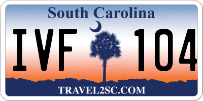 SC license plate IVF104