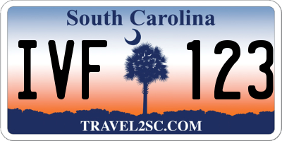 SC license plate IVF123
