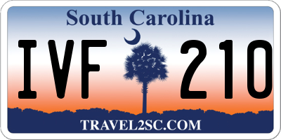 SC license plate IVF210