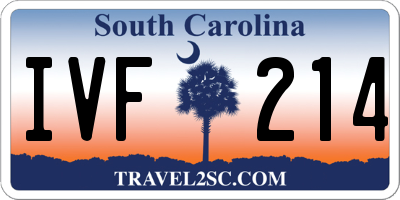 SC license plate IVF214