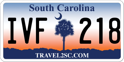 SC license plate IVF218