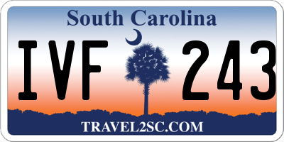 SC license plate IVF243