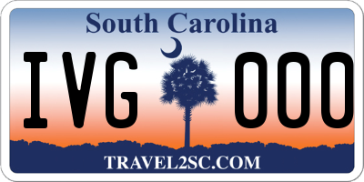 SC license plate IVG000