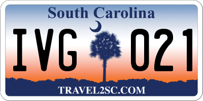 SC license plate IVG021
