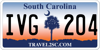 SC license plate IVG204