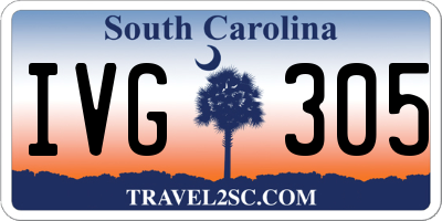 SC license plate IVG305