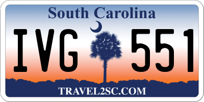 SC license plate IVG551