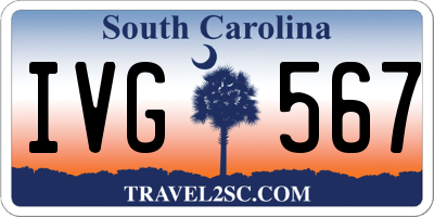 SC license plate IVG567