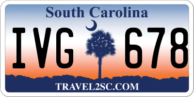 SC license plate IVG678