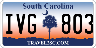 SC license plate IVG803