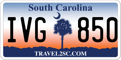 SC license plate IVG850