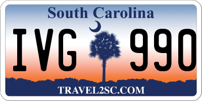 SC license plate IVG990