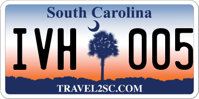 SC license plate IVH005
