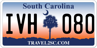 SC license plate IVH080