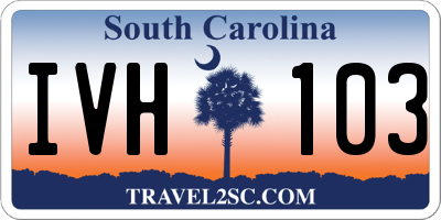 SC license plate IVH103