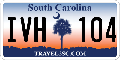SC license plate IVH104