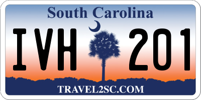 SC license plate IVH201