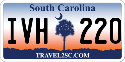 SC license plate IVH220