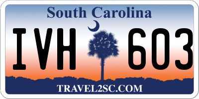 SC license plate IVH603