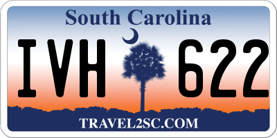SC license plate IVH622