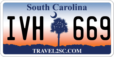 SC license plate IVH669