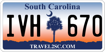 SC license plate IVH670