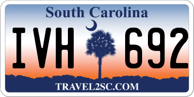 SC license plate IVH692