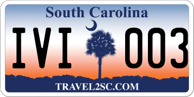SC license plate IVI003