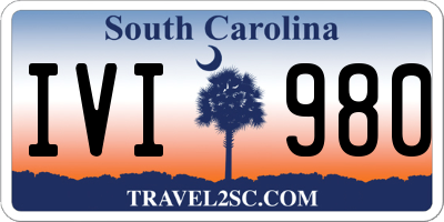 SC license plate IVI980