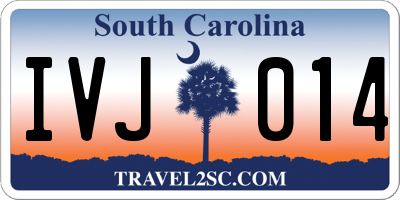 SC license plate IVJ014