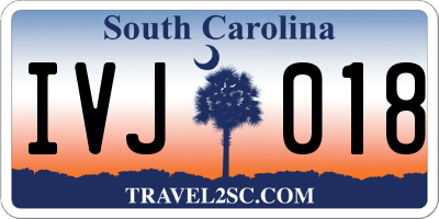 SC license plate IVJ018