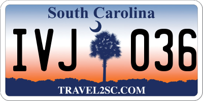 SC license plate IVJ036