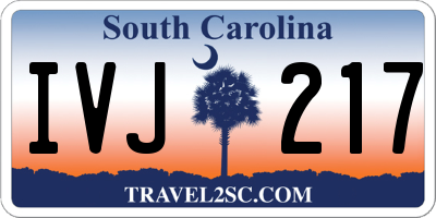SC license plate IVJ217