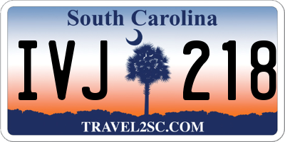 SC license plate IVJ218