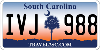 SC license plate IVJ988