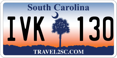 SC license plate IVK130