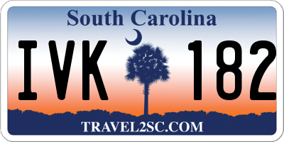SC license plate IVK182
