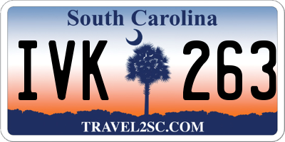 SC license plate IVK263