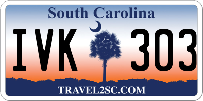 SC license plate IVK303