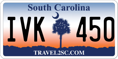SC license plate IVK450