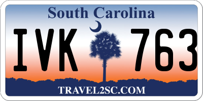 SC license plate IVK763