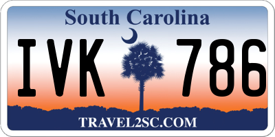 SC license plate IVK786