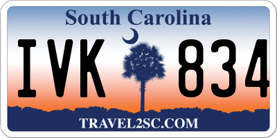 SC license plate IVK834