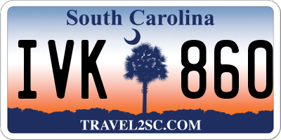 SC license plate IVK860