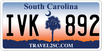 SC license plate IVK892