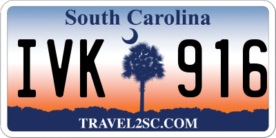 SC license plate IVK916