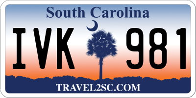 SC license plate IVK981