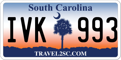 SC license plate IVK993