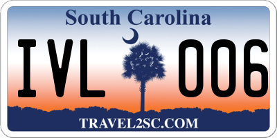SC license plate IVL006