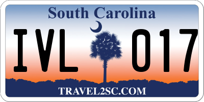 SC license plate IVL017